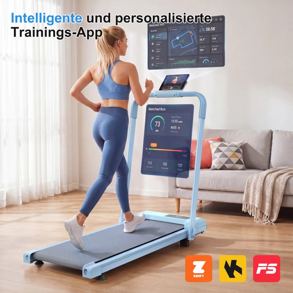 Tapis roulant da scrivania per home office, compatto e portatile con inclinazione. 2-in-1 per camminare, correre e jogging. Portata massima 120 kg.