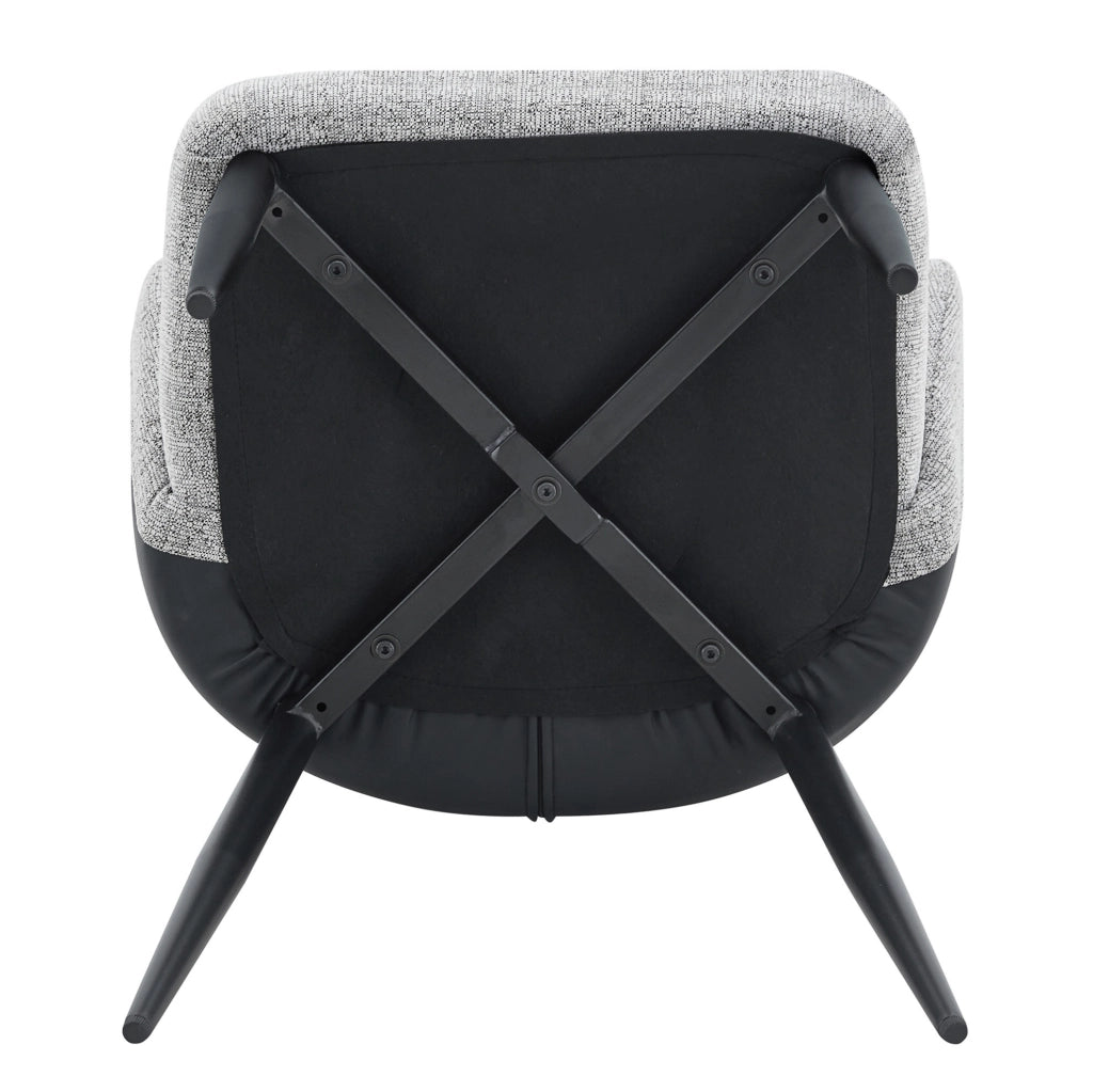 Set di 2 Sedie da Pranzo Grigie in Tessuto con Schienale Imbottito e Gambe Metalliche a X, Altezza 83 cm