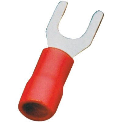 TERMINALE A FORCELLA A STRINGERE - ROSSO X CAVO MMQ 4,0/6,0 FORO MM 6,0 CF=PZ 15- 12 confezioni