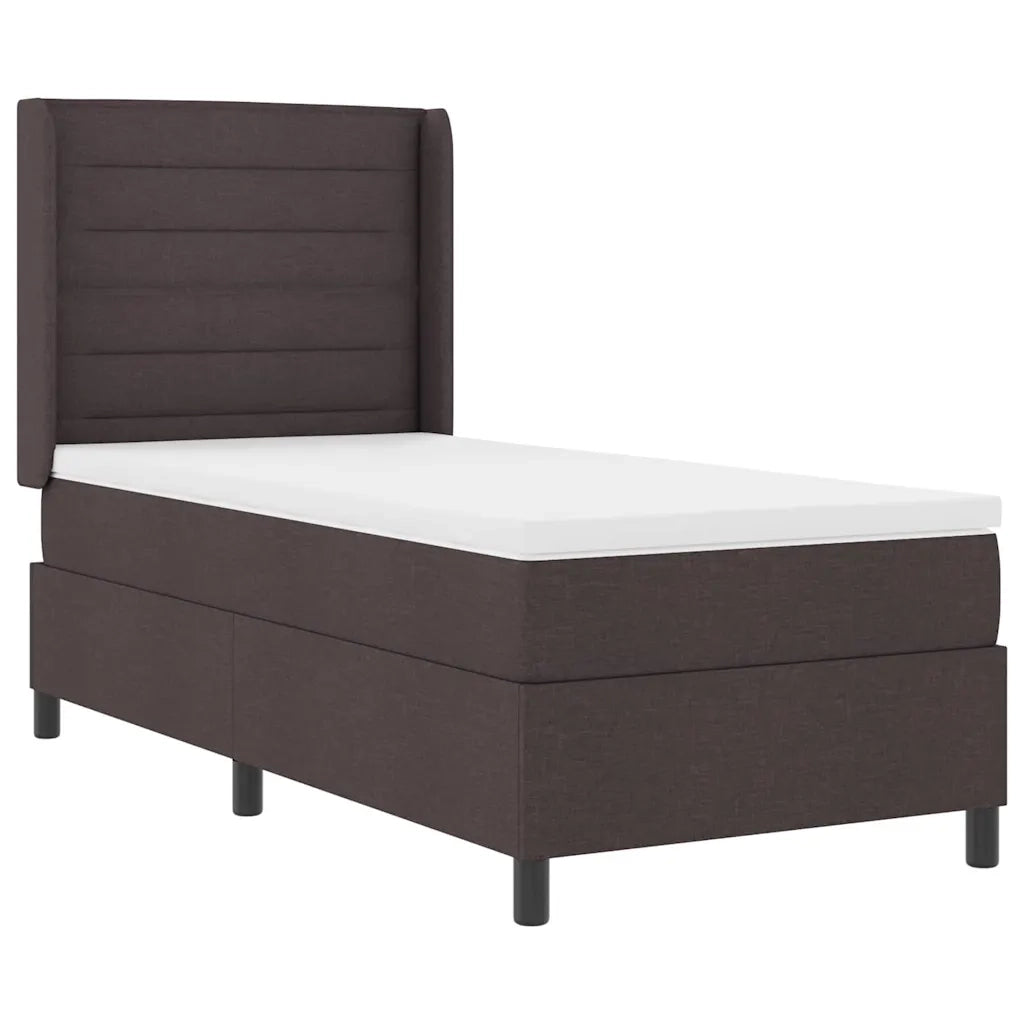 Letto a Sorgente LED Marrone Scuro 80 x 200 cm Tessuto