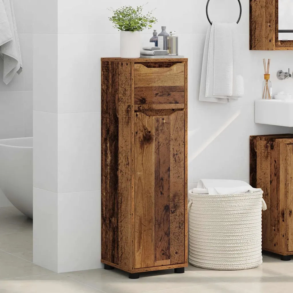 Mobile da Bagno | Armadio da bagno con cassetto Legno vecchio 30,5 x 30 x 101 cm