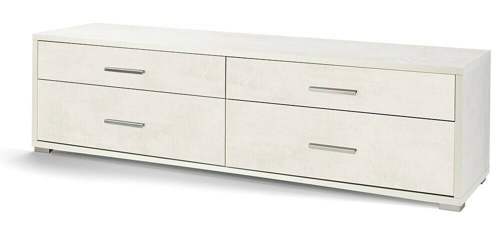 Mobile Madia 4 cassetti H50 L179 P47 Cm colore Bianco ossido Db805k Sarmog