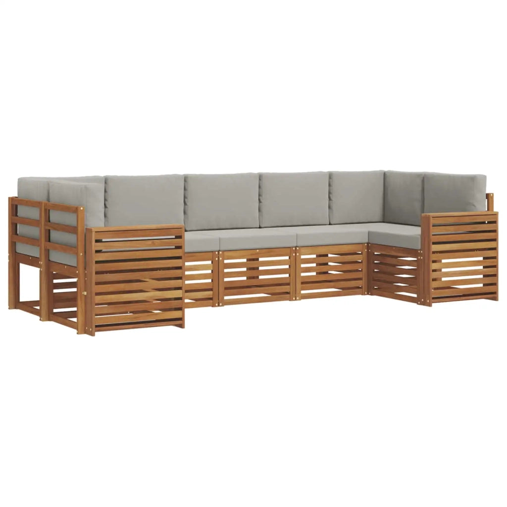Set divano sezionale con cuscino 7 pcs Grigio Naturale e Chiaro 3375416