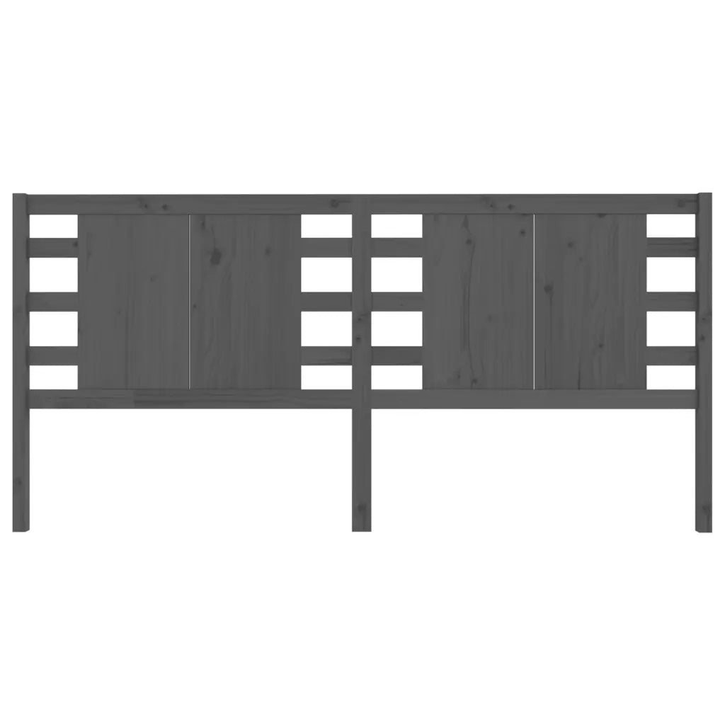 Testiera per Letto Grigia 206x4x100cm in Legno Massello di Pino 818792