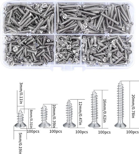 Assortimento di viti autoalimentanti 500pz
