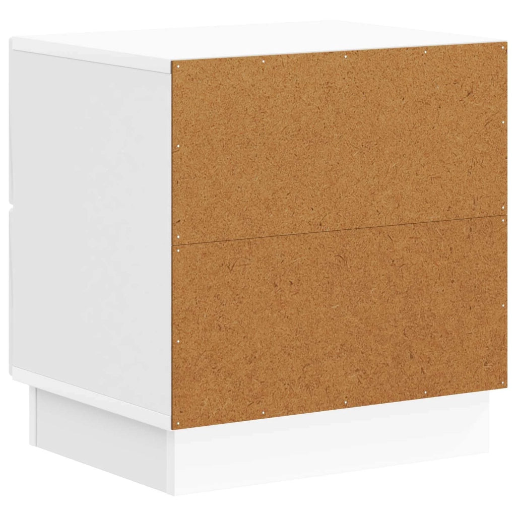 Set di 2 Comodini | Armadio da Notte | Mobiletto da notte Bianco Lucido 43 x 34,5 x 44,5 cm