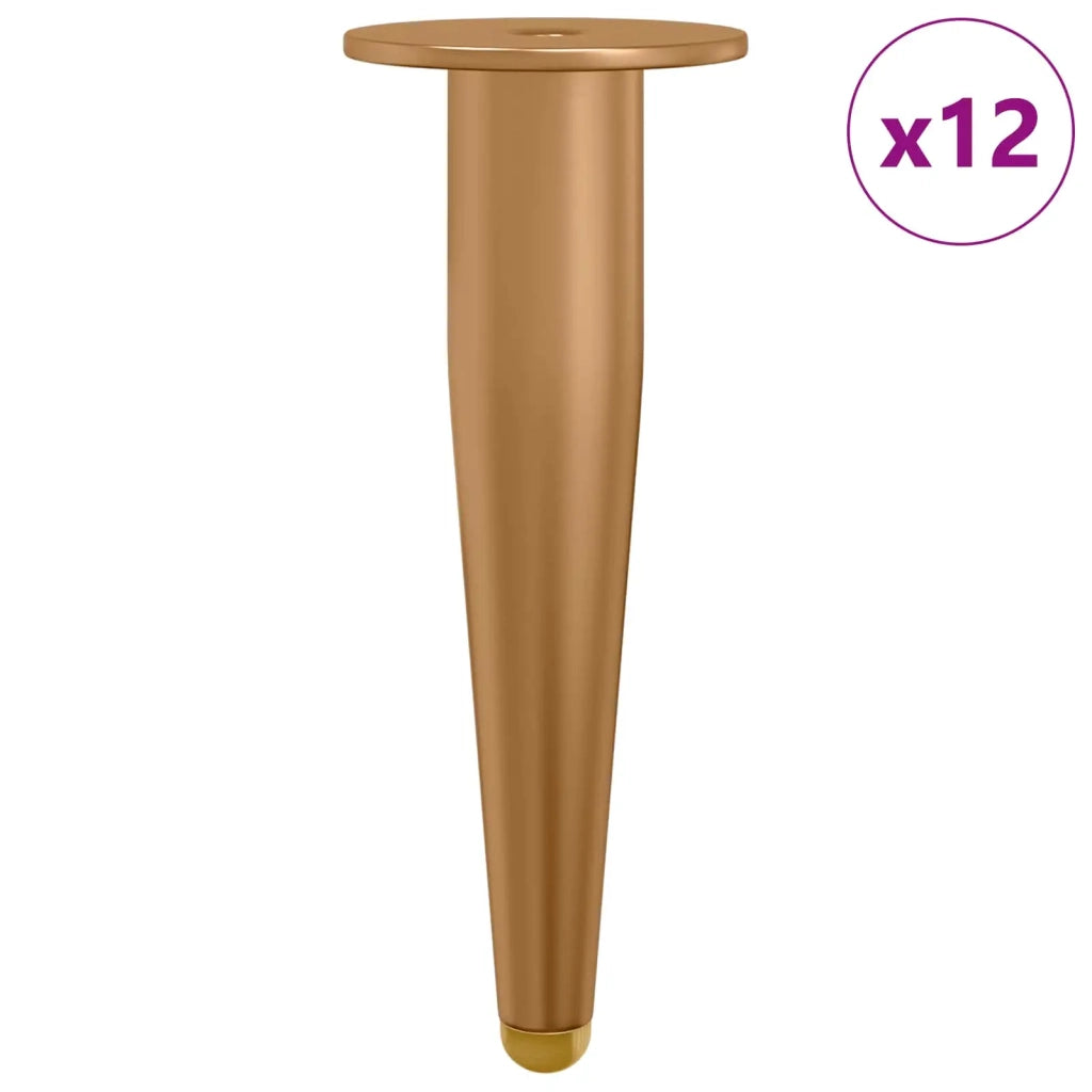 Set di 12 piedi di supporto conici design pulito mobile 98 x 40 mm in ferro dorato 02_0051994