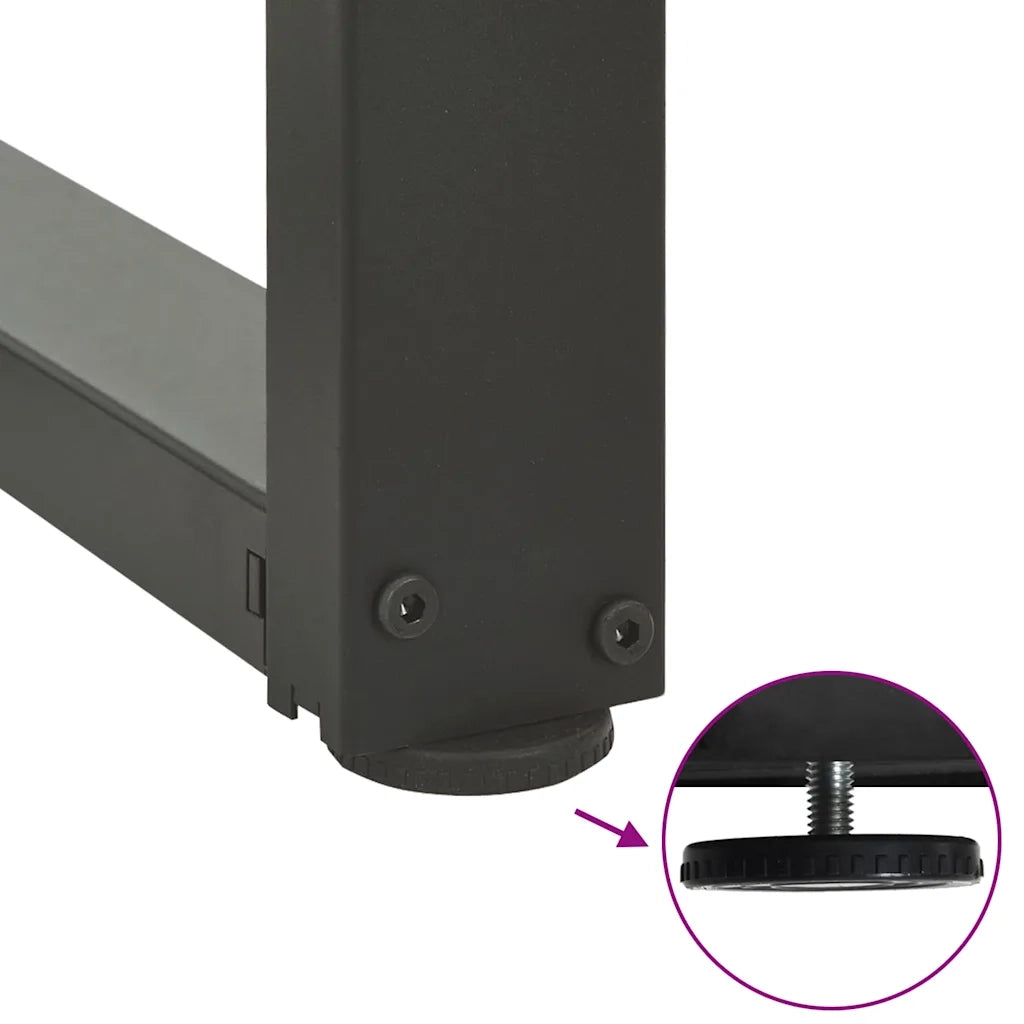 Gambe per tavolo da pranzo a forma di T 2 pz Antracite 70x35x(72-73) cm Acciaio 4013058