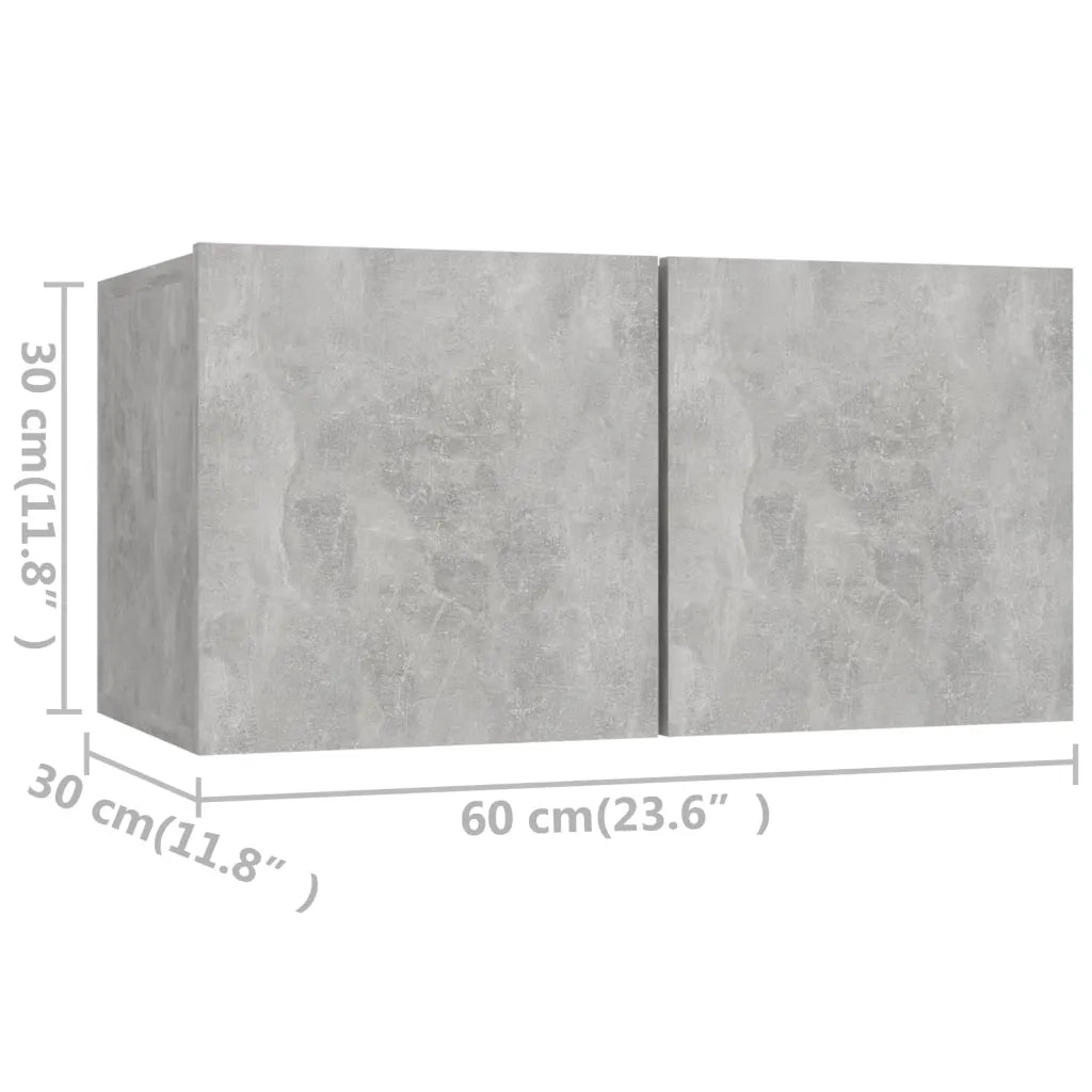 Set di Mobili Porta TV 5 pz-Set di 5 Credenza per TV Grigio Cemento in Legno Multistrato 494369
