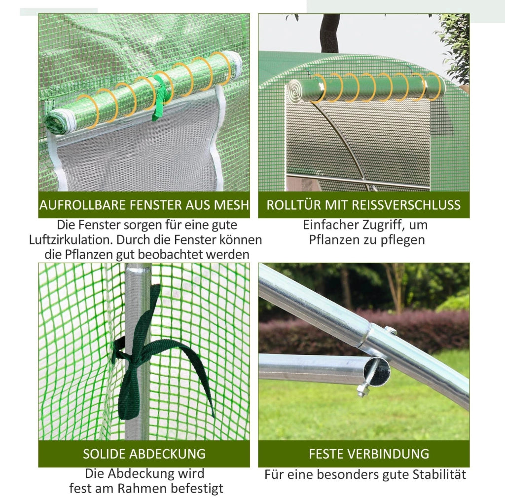 Serra a tunnel 6 x 3 m con 8 finestre e porta avvolgibile