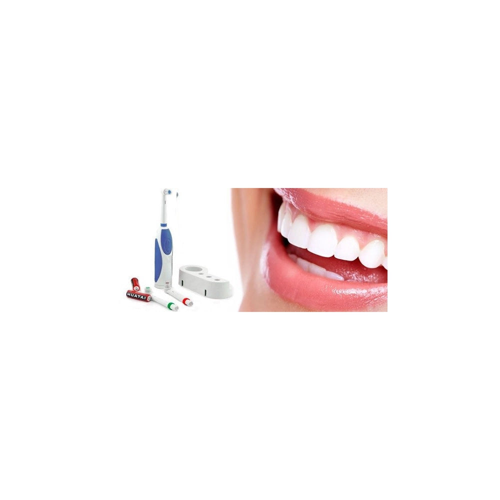 Trade Shop - Spazzolino Per Denti Elettrico Con Testine Intercambiabili Corpo Impermeabile -