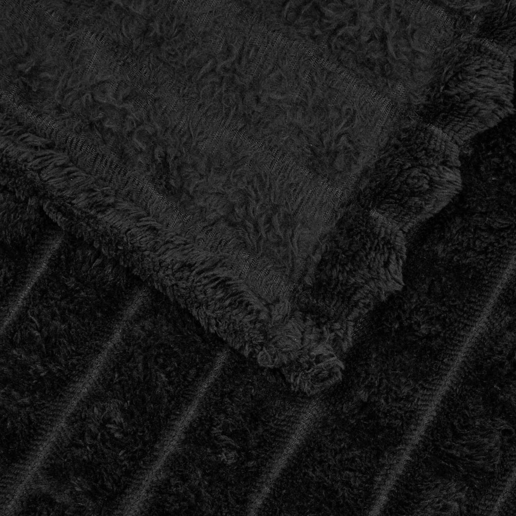 Coperte da Pile 6 pz Nero 270 x 240 cm Panno