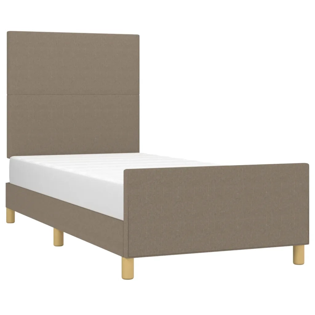 Letto singolo | Letto per adulti | Giroletto senza Materasso Tortora 90x190 cm Tessuto