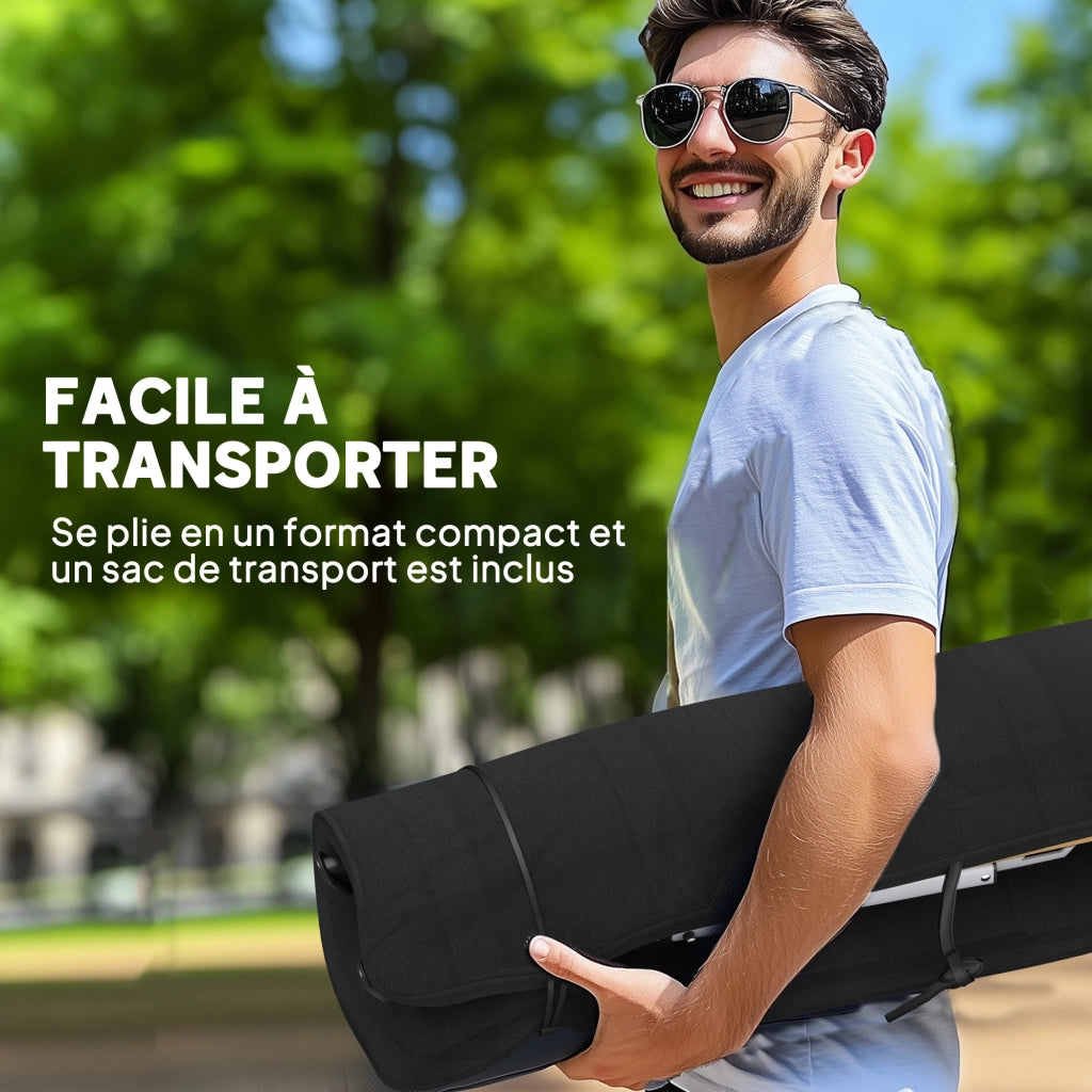 Sedia da campeggio pieghevole da pesca con schienale alto reclinabile cuscino rimovibile e borsa da trasporto per esterno nero 59x67x96cm