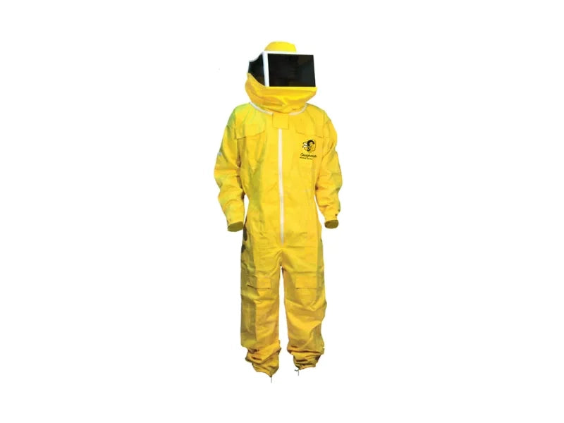 Art.234 Tuta apicoltura cotone 100% maschera quadrata staccabile S-XXXL - Giallo - M