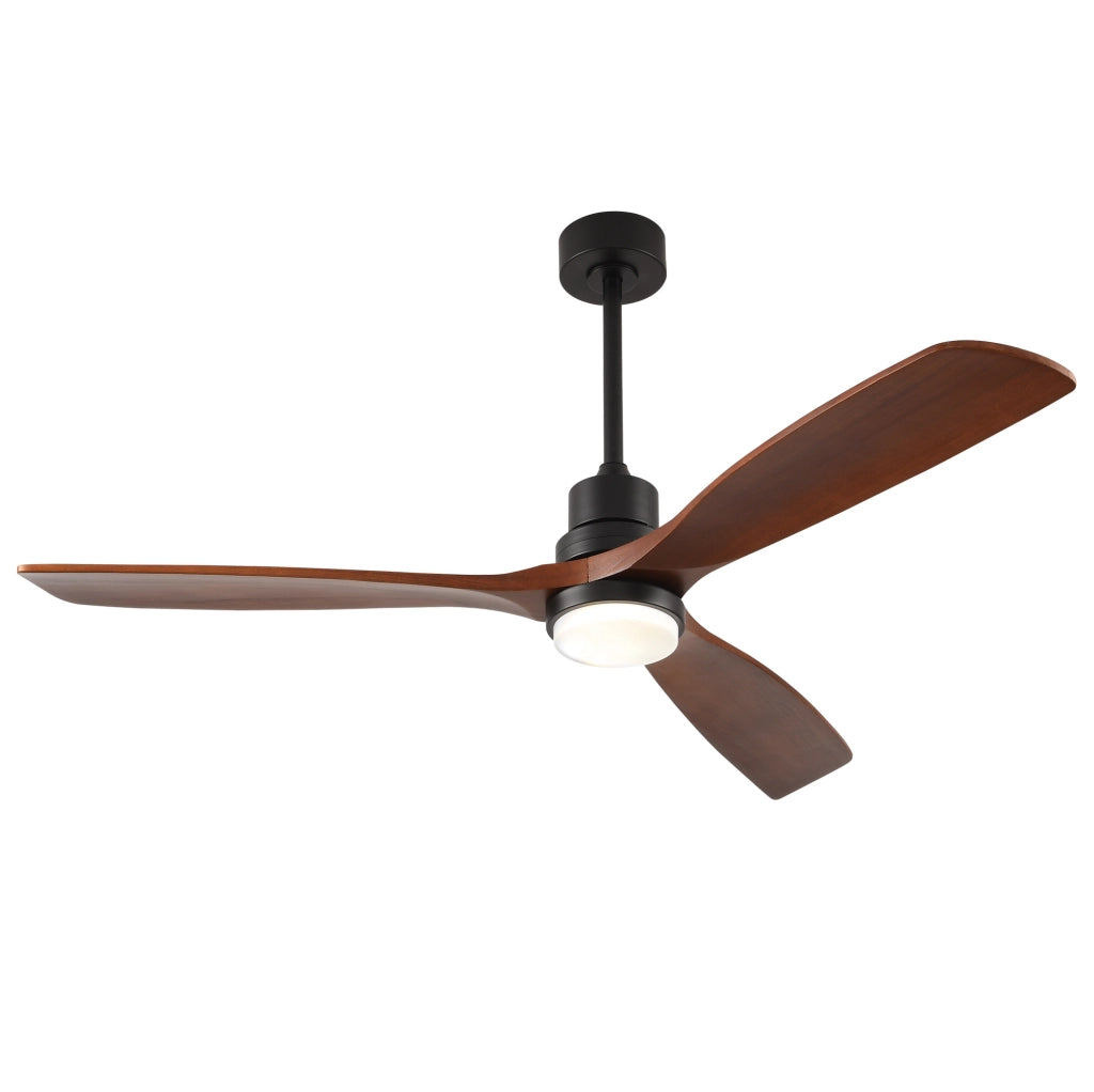 Ventilatore da soffitto 60" con pale in legno massello, motore DC reversibile silenzioso, illuminazione LED 3CCT regolabile, telecomando 6 velocità