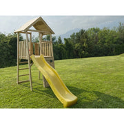 Torretta giochi bambini in legno con scivolo Kicca  piattaforma rialzata con arrampicata e scaletta