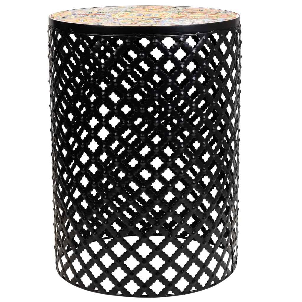 Set di 2 supporti in mosaico nero e metallo
