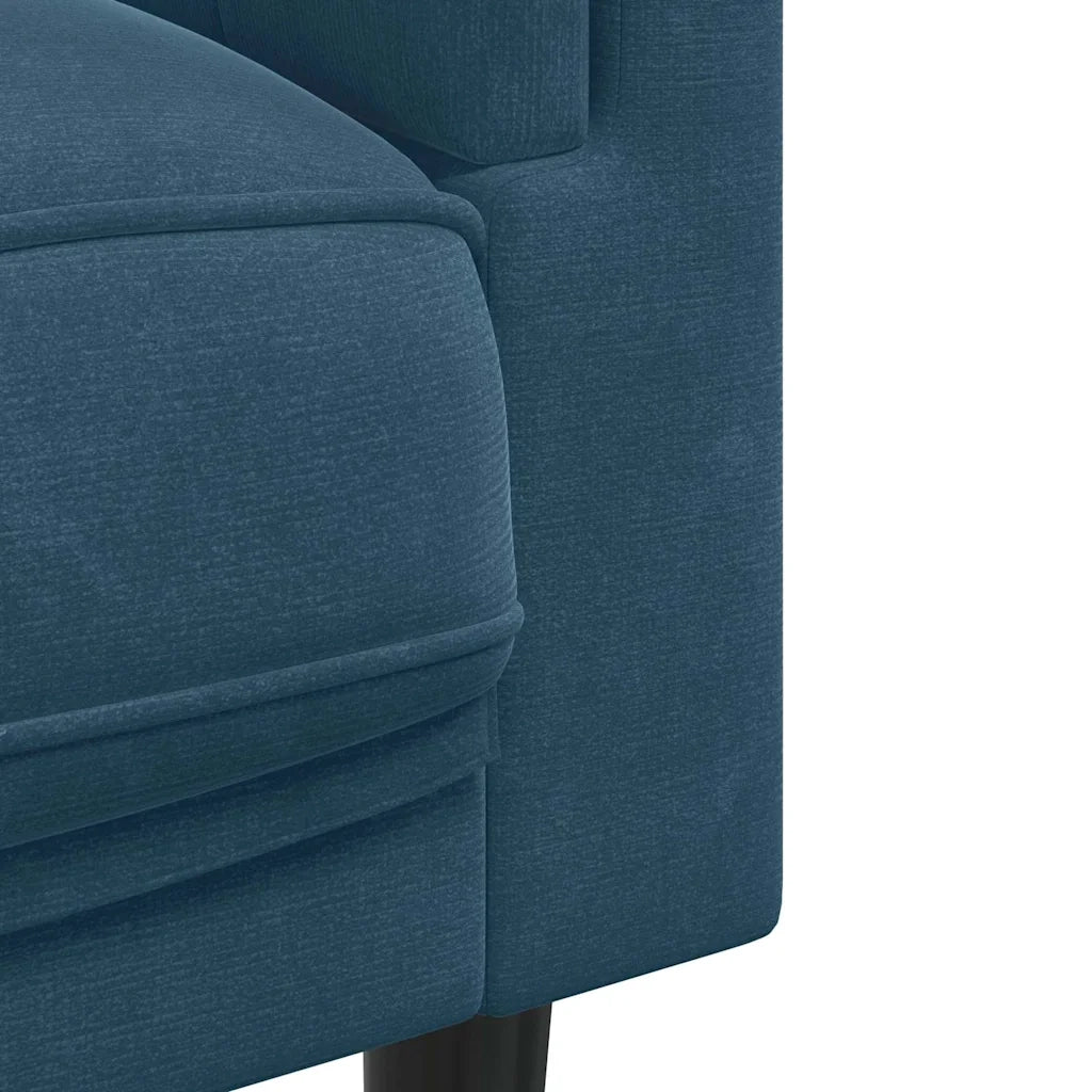 Divano a 3 Posti con Cuscini Blu in Velluto 372650