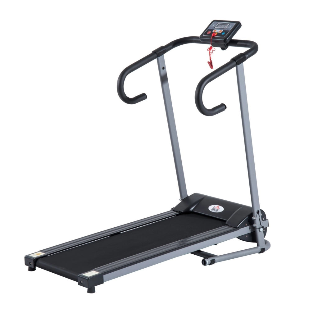 EasyComfort Tapis Roulant Pieghevole con Inclinazione, Tapis Roulant Elettrico Portatile con Schermo LCD, Velocità 1-10 km/h, Ruote, Impugnatura, per Home, Casa e Ufficio, Nero
