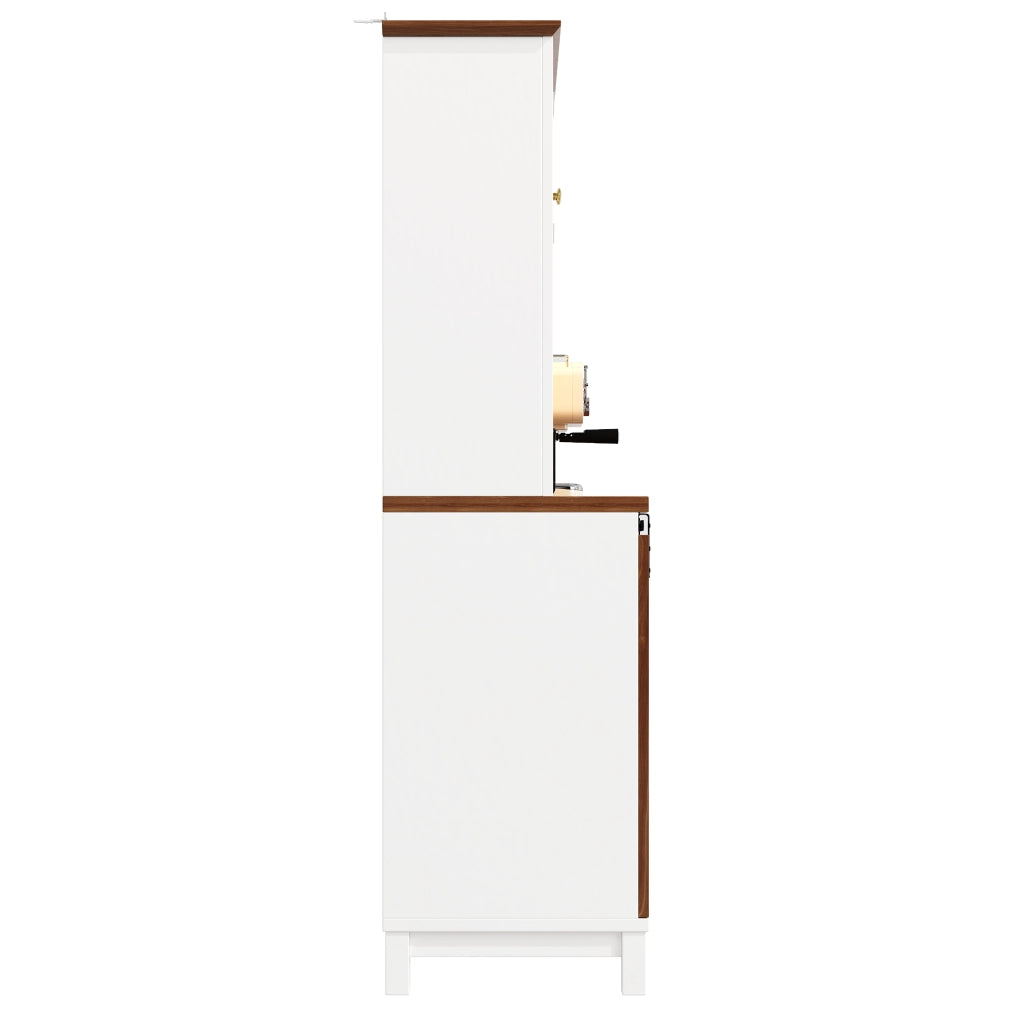 Mobile da cucina con LED controllabile via app; anta scorrevole in vetro e ripiani regolabili bianco 104 × 40 × 180 cm