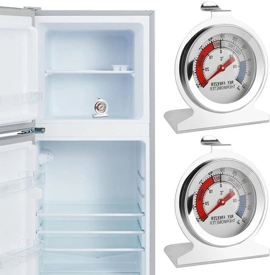 Termometro di acciaio inossidabile per frigorifero e congelatore -30 °C a 30 °C / -20 ~ 80 °F - 2 pezzi - Placca di lettura ampia e chiara - Utilizzo domestico professionale.