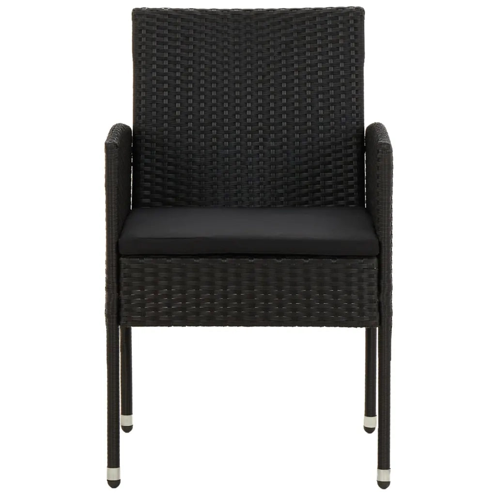 Set da Pranzo per Esterni 7 pz in Polyrattan Nero 3120109