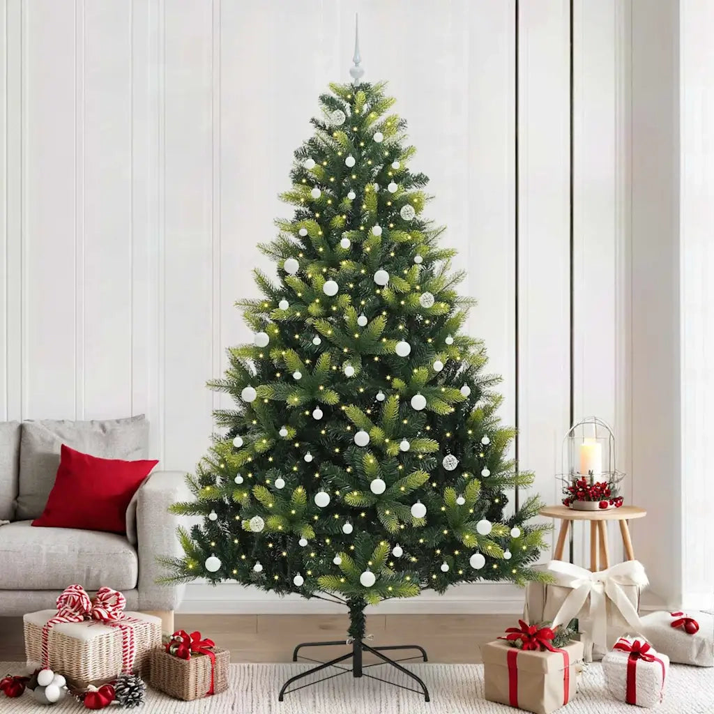 Albero di Natale | Decorazioni natalizie Artificiale a Cerniera con 300 LED 240 cm