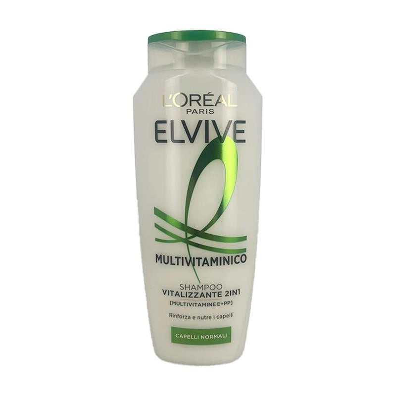 L'OREAL PARIS ELVIVE SHAMPOO MULTIVITAMINICO VITALIZZANTE 2 IN 1 CON MULTIVITAMINE E + PP PER CAPELLI NORMALI 250 ML