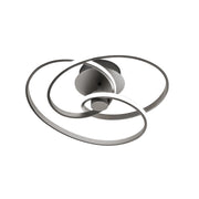 Lampada a soffitto Diva P/P Titanio - Plafoniera LED 42W 3000K 1800lm in alluminio e silicone opale, Dimmerabile taglio di fase - Gealuce