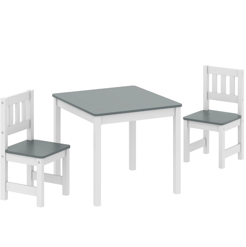 Set tavolo e 2 sedie per bambini grigio