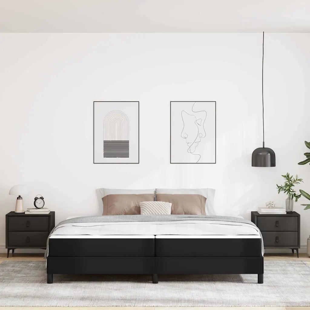 Struttura del letto con materasso Nero 200 x 200 cm Tessuto 3398648