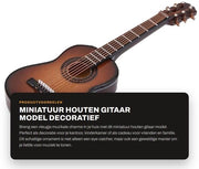 Chitarra Miniatura in Legno - Decorazione Musicale - Ornamento per Casa/Studio - Realizzato con Legno di Alta Qualità - Incluso Accessorio Standaard
