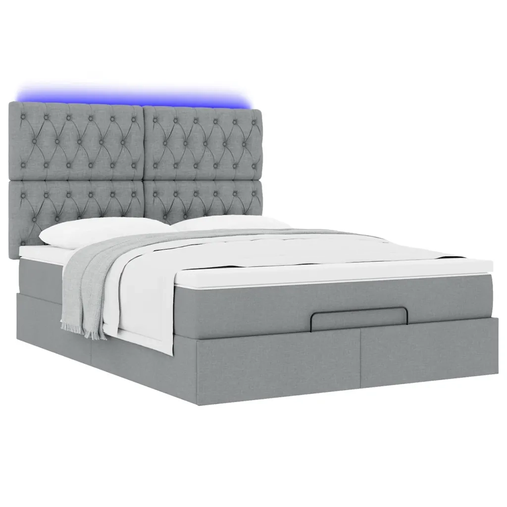 Struttura Letto Pouf con Materasso 140x190 cm in Tessuto 3314086