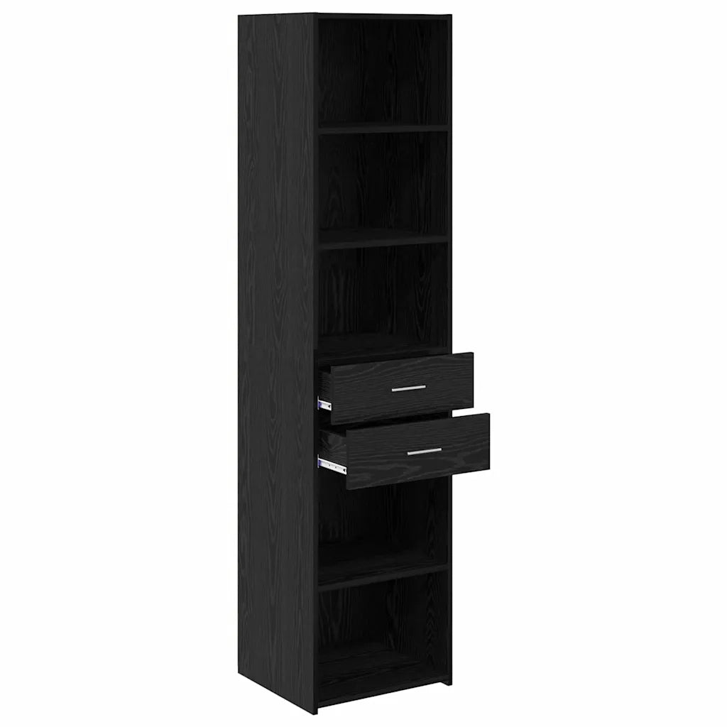 Credenza-Buffet-Armadio da cucina Rovere Nero 45 x 42,5 x 185 cm Legno multistrato
