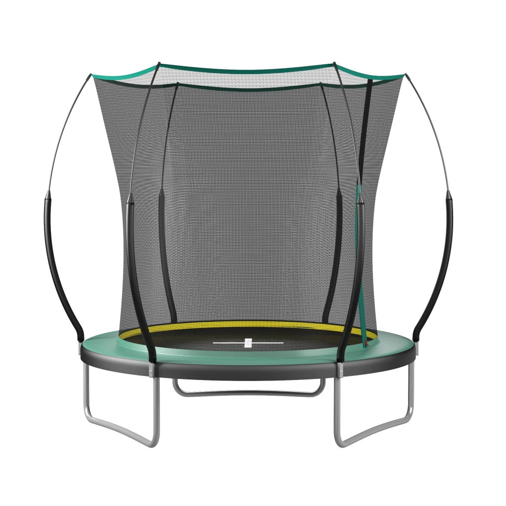 Trampolino da giardino senza molle e senza cuciture, 183 cm, con rete di sicurezza