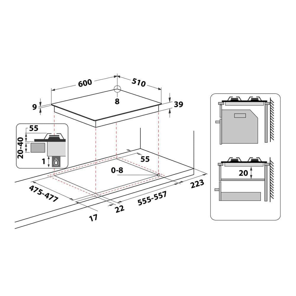 Hotpoint Ariston Piano cottura a gas PCN 641 T/IX/HA