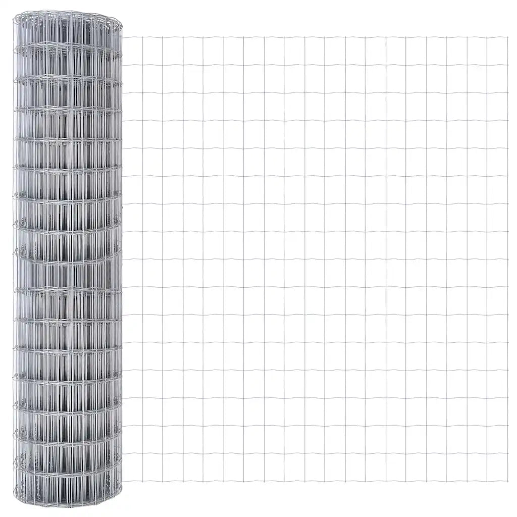 Recinzione con Posto Argento 1 x 25 m Acciaio e PVC