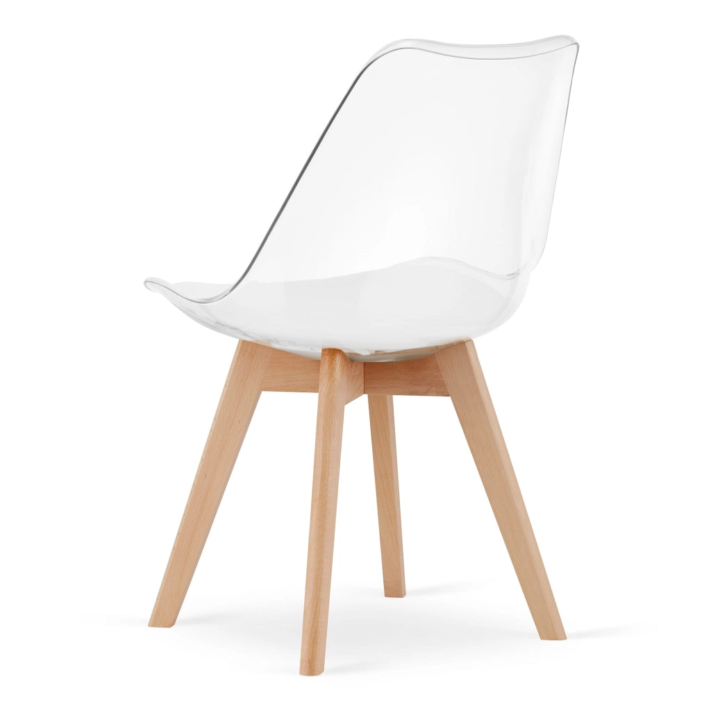 Sedia VALORA RIXK - Design trasparente con gambe naturali x 3