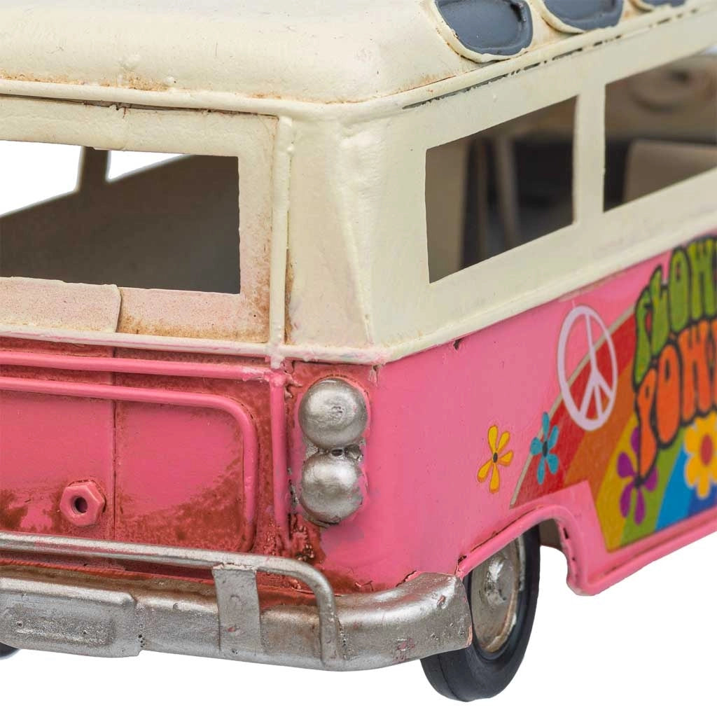 Autobus metallo rosa 17x7,5x7,5h
