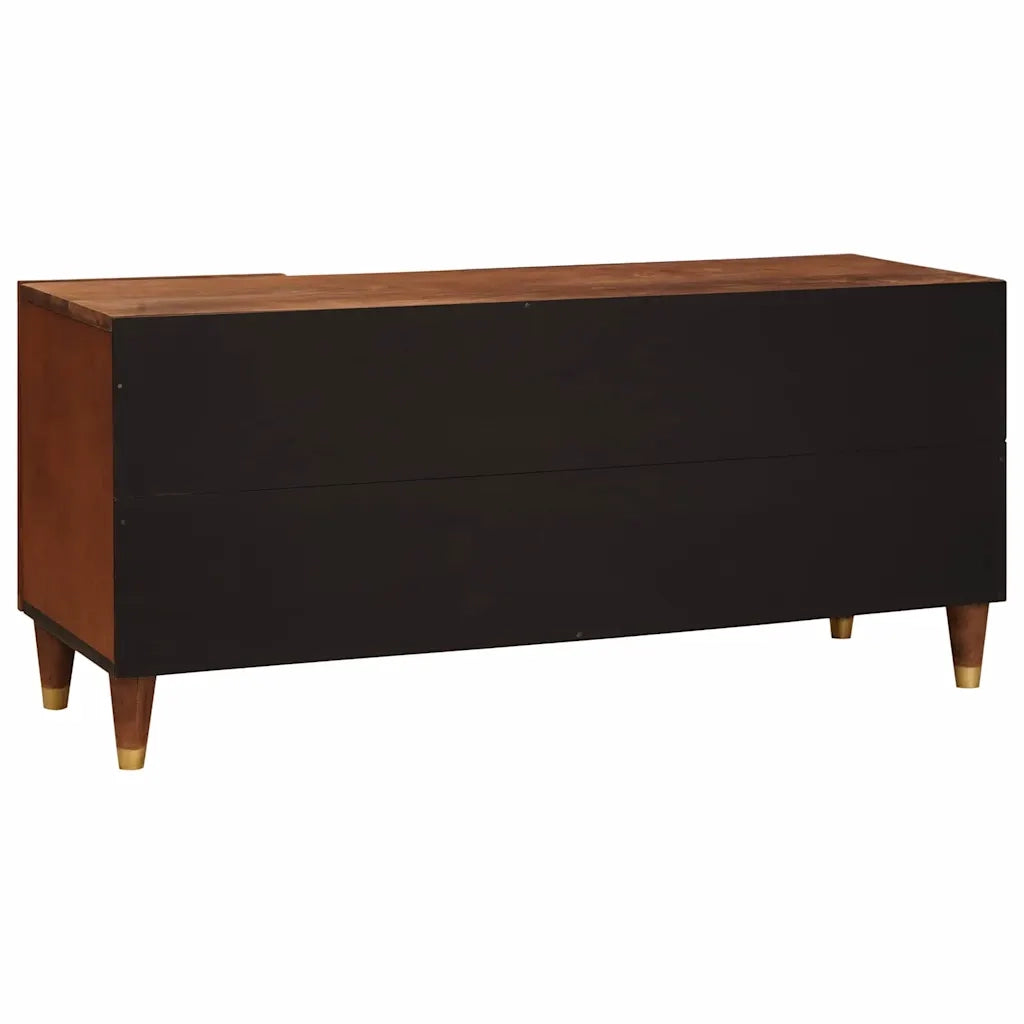 Mobile TV Marrone 105 x 33,5 x 46 cm Legno di mango massello 4018880