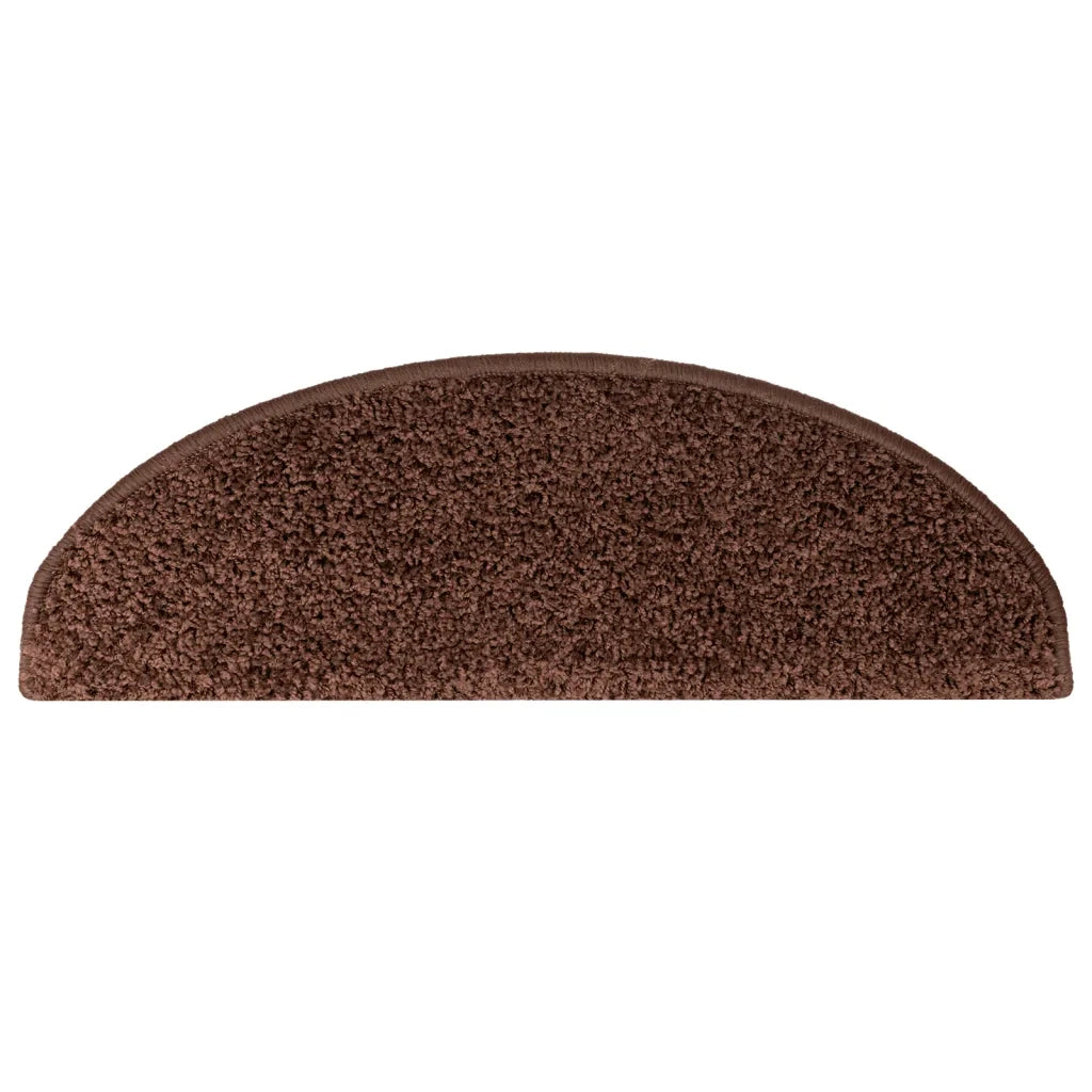 Tappetini per scale 15 pz 65x21x4 cm Marrone Semicircolari Grandi 133903