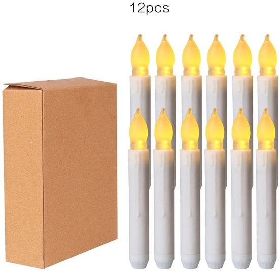 12 candele LED, fiamma tremolante, regolabile, autentico, luce calda bianca