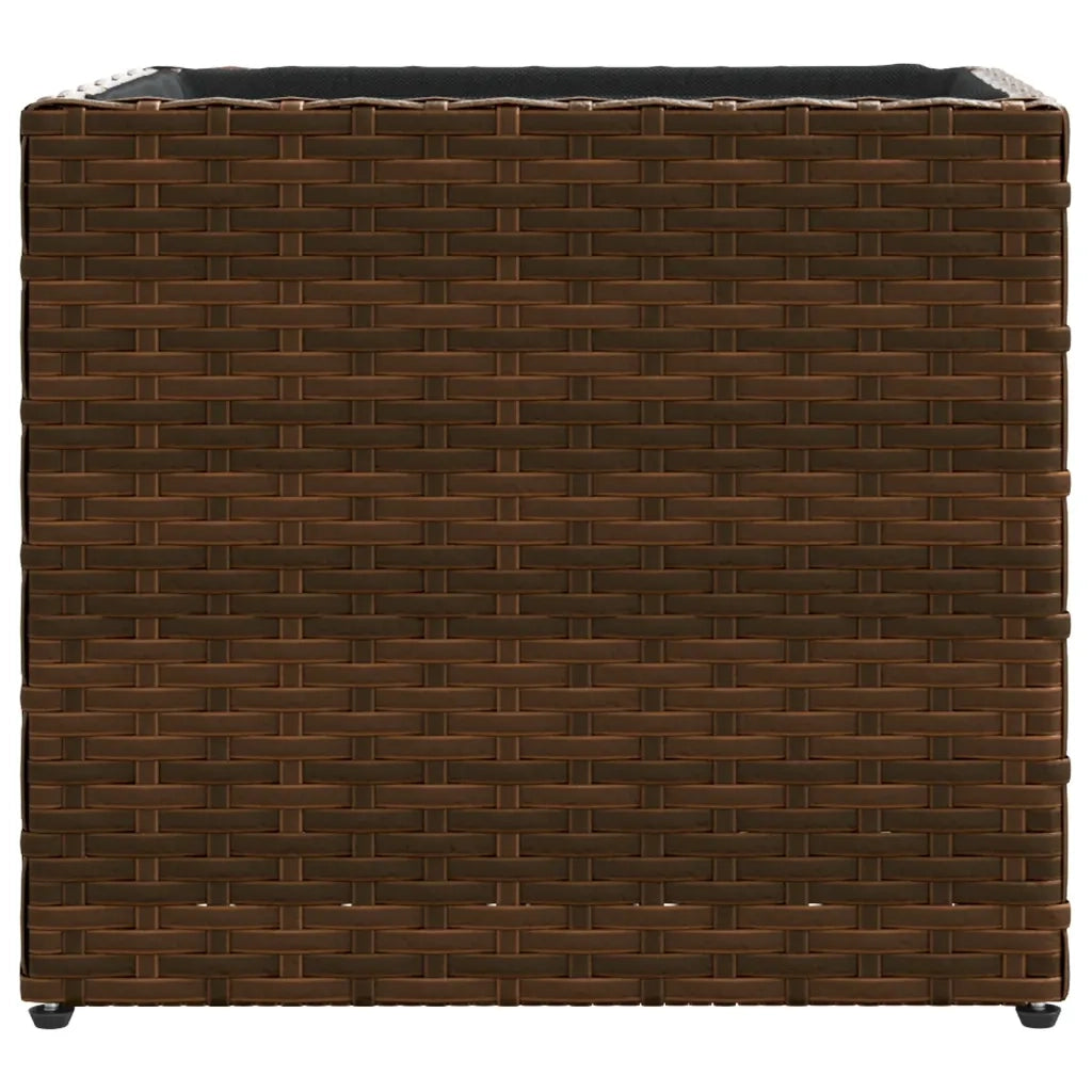 Fioriera | Cassetta per fiori | Vaso da Giardino Marrone 36x30x32 cm in Polyrattan