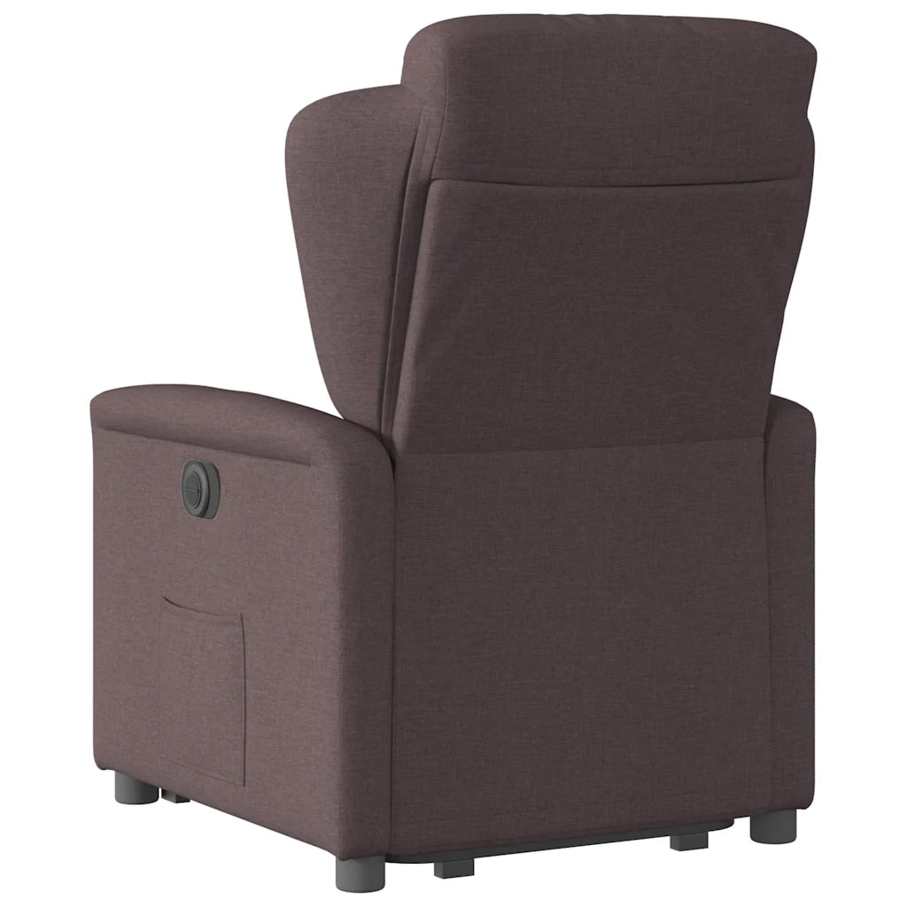 Poltrona Alzapersona Reclinante Elettrica Marrone Scuro Tessuto 3303159