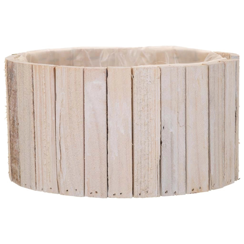 Set di 2 cestini rotondi in legno marrone