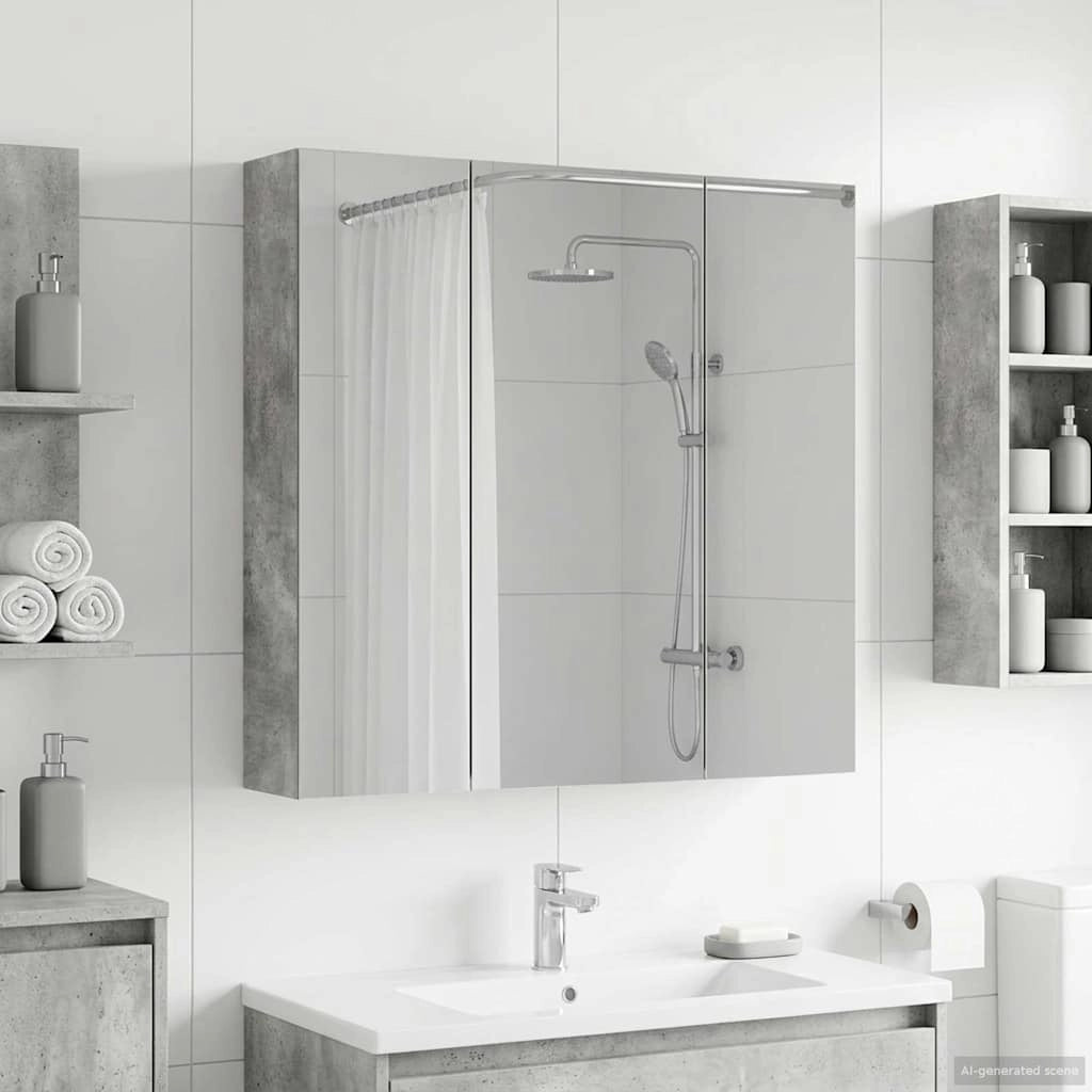 Mobiletto per specchio da bagno Grigio cemento 889090