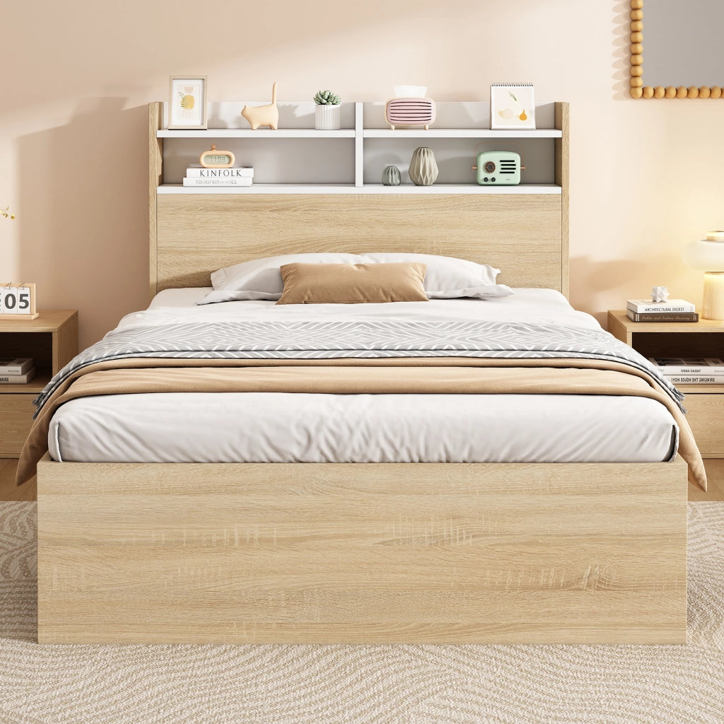 letto singolo legno bianco quercia 90x200 cm