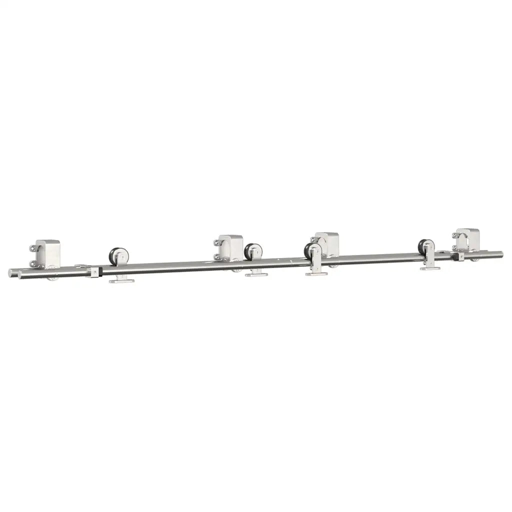 Kit Binari Porta Scorrevole 183 cm Acciaio Inossidabile Argento