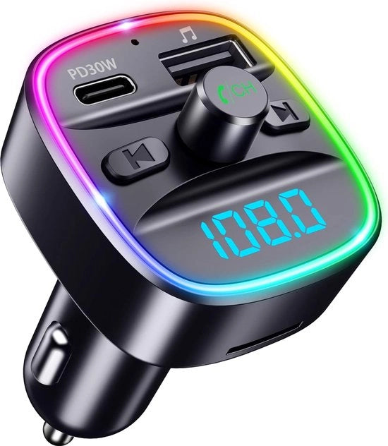 Trasmettitore Bluetooth 2-in-1 con Microfono - Ricevitore Bluetooth Auto - MultiColor